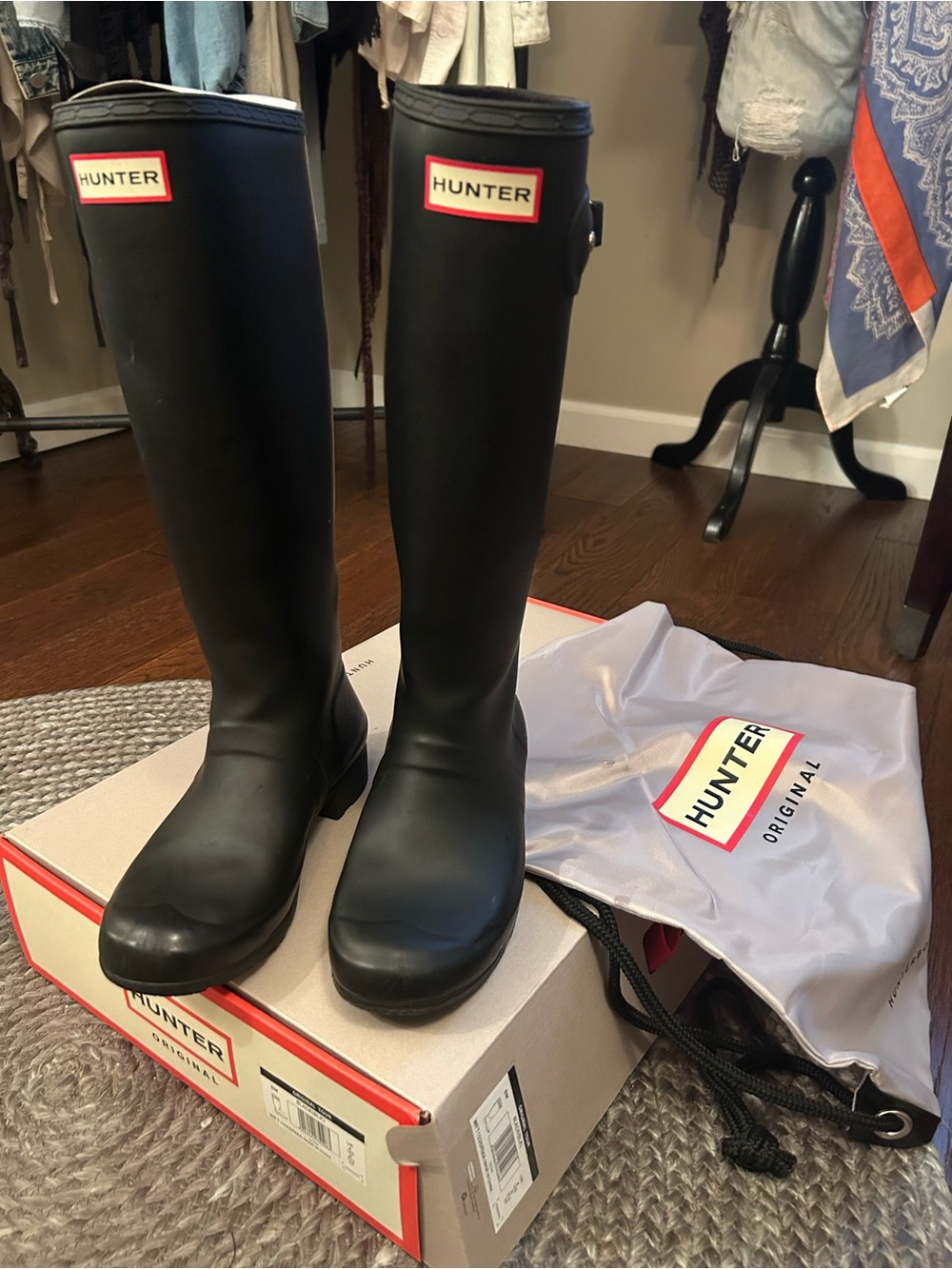 Hunter Black Tall Women's Waterproof Rain Boots